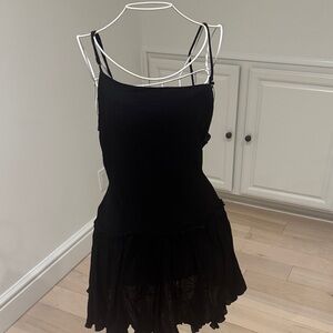 Elegant Black Spaghetti Strap Dress